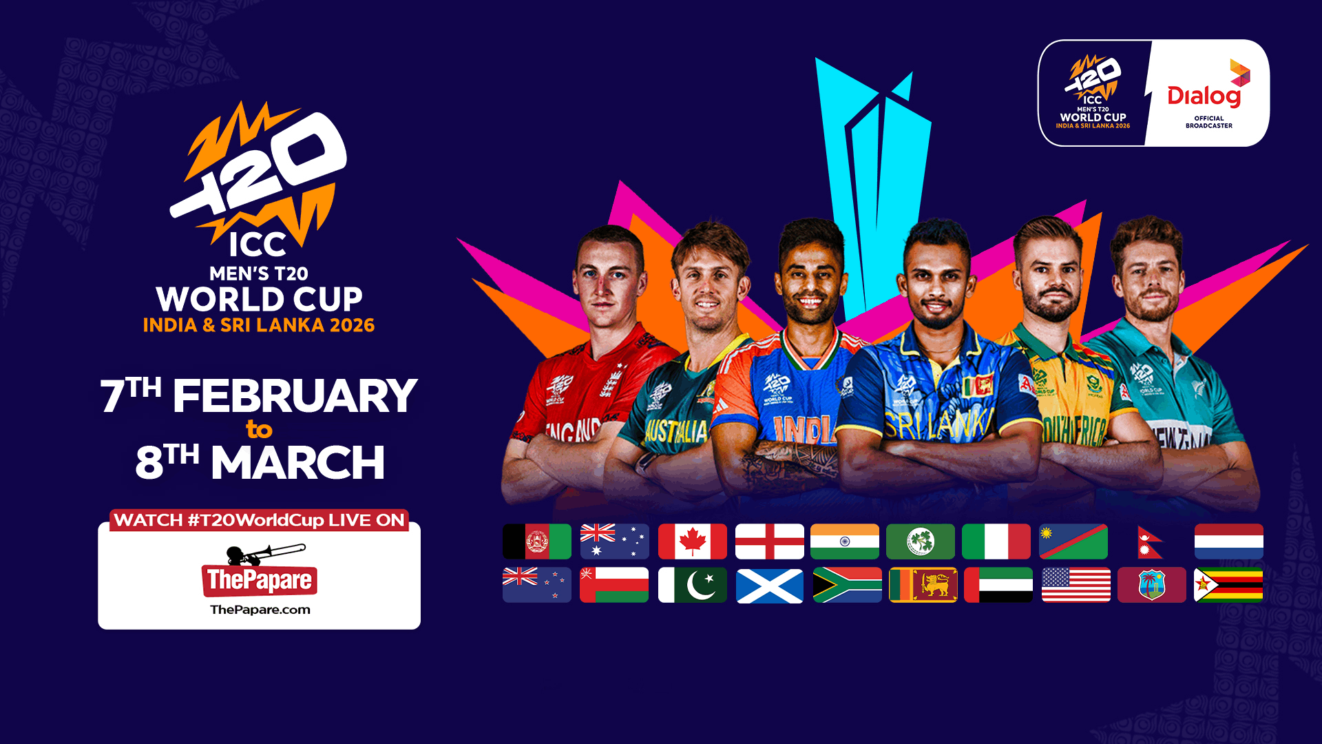 ICC Men's T20 World Cup 2026 - English Commentary